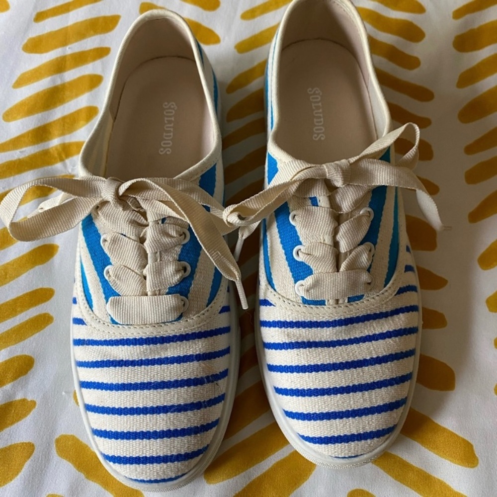 SOLUDOS Marine Stripe Sneakers 8.5 New